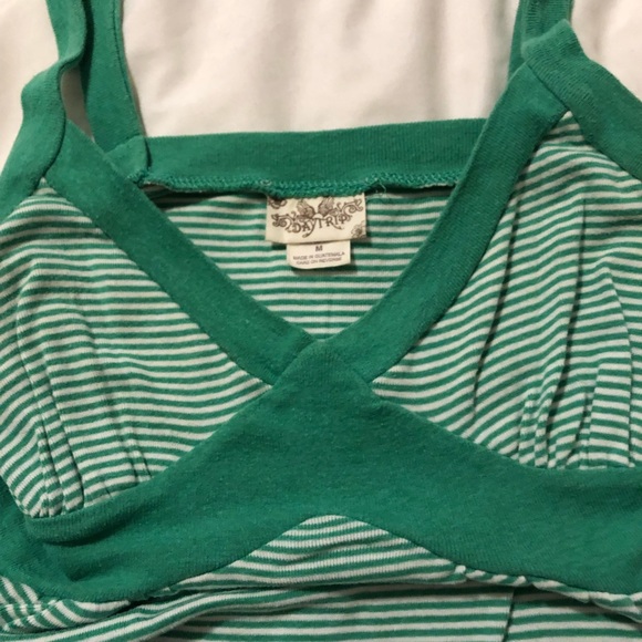 Green striped Daytrip tank top - M - Picture 2 of 3